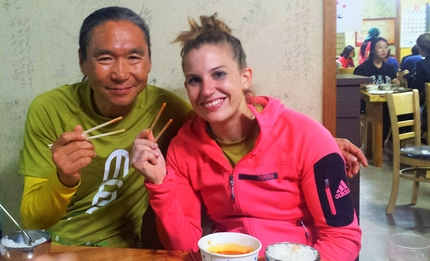Petra Klingler, South Korea, climbing, Mudeungsan Bouldering Festival - Petra Klinger and Im Duck Yong