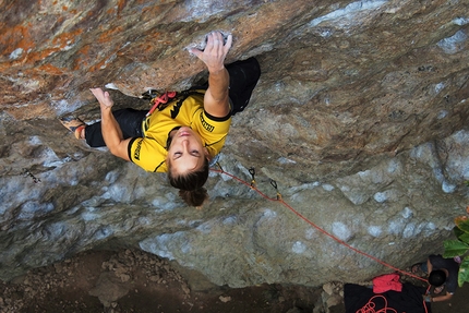 Petra Klingler, South Korea, climbing, Mudeungsan Bouldering Festival - Petra Klinger climbing at Sun Woon San in South Korea