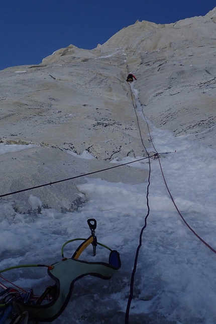 Thalay Sagar, Himalaya, India, Dmitry Golovchenko, Dmitry Grigoriev, Sergey Nilov - Making the first ascent of Moveable Feast, North Face of Thalay Sagar (Dmitry Golovchenko, Dmitry Grigoriev, Sergey Nilov 09/2016)