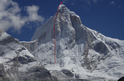 Thalay Sagar, Himalaya, India, Dmitry Golovchenko, Dmitry Grigoriev, Sergey Nilov - The line of Moveable Feast, North Face of Thalay Sagar (Dmitry Golovchenko, Dmitry Grigoriev, Sergey Nilov 09/2016)