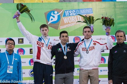 World Youth Championships, Guangzhou, China - Speed World Youth Championship: 2. Sergey Rukin  1. Gian Luca Zodda 3. Georgii Morozov