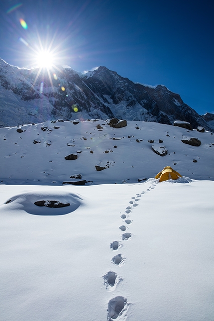 Annapurna III, David Lama, Hansjörg Auer, Alex Blümel - Annapurna III Campo Base