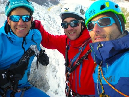 Monte Gallinola, Appennino, Riccardo Quaranta, Emanuele Guglietta, Alessio Scacco - Monte Gallinola: durante l'apertura di 'Muschio Selvaggio' e 'More than this'