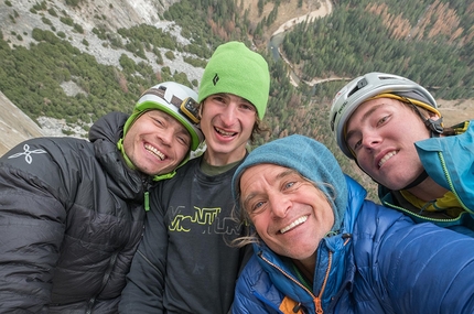 Adam Ondra, Dawn Wall, El Capitan, Yosemite - Pavel Blažek, Adam Ondra, Heinz Zak e Christian Wild sulla Dawn Wall, El Capitan, Yosemite