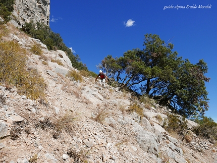 Magnificat, Capo d'Uomo, Argentario, Eraldo Meraldi - During the first ascent of 'Magnificat', Capo d'Uomo, Argentario, Italy