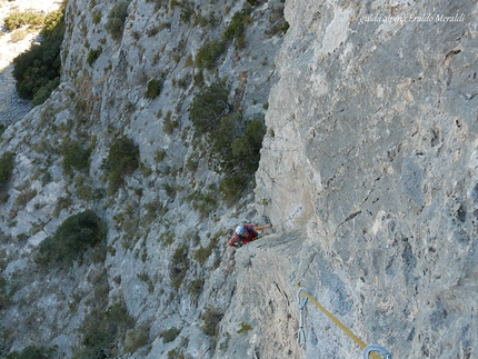 Magnificat, Capo d'Uomo, Argentario, Eraldo Meraldi - Durante la prima salita della via 'Magnificat', Capo d'Uomo, Argentario