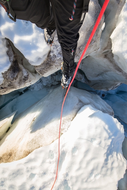 Mirror Wall, Greenland, Leo Houlding - During the first ascent of Reflections, (E6 6b, A3+, 1250m Leo Houlding, Joe Möhle, Matt Pickles, Matt Pycroft, Waldo Etherington, 2016) up the NF Face of Mirror Wall, Greenland