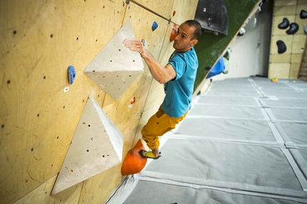 Arrampicata, USA, Enrico Baistrocchi - Enrico Baistrocchi forerrunning prima della ProAm