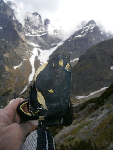 Jozef Kristoffy, Jastrabia veza, Slovakia - Jozef Kristoffy climbing 'Corona' at Jastrabia veza in Slovakia