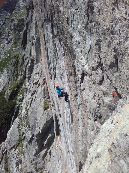 Jozef Kristoffy, Jastrabia veza, Slovakia - Jozef Kristoffy climbing 'Corona' at Jastrabia veza in Slovakia