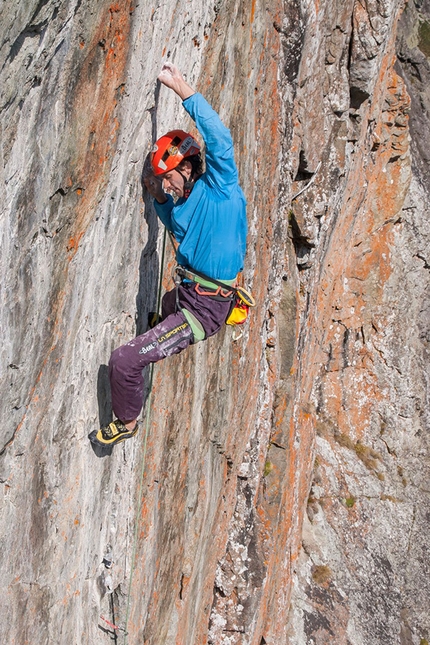 Jozef Kristoffy, Jastrabia veza, Slovakia - Jozef Kristoffy climbing 'Corona' at Jastrabia veza in Slovakia