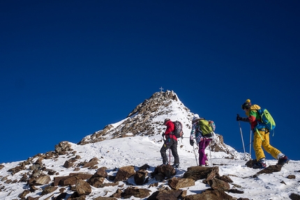 Wildspitze, scialpinismo, Pitztal, Tirolo, Austria, Alberto De Giuli - Sulla cresta della Wildspitze