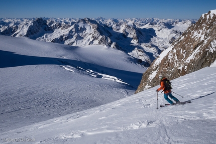 Ski mountaineering up Wildspitze, Austria's second highest mountain