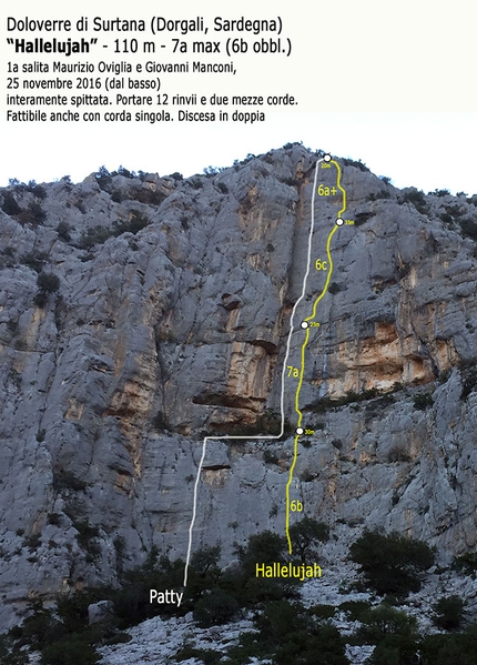 Sardegna news arrampicata #21: nuove multipitches e vie tradizionali - Hallelujah, XIII° pilastro del Doloverre di Surtana (Sardegna), aperta da Maurizio Oviglia e Giovanni Manconi