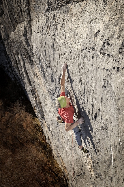 Manolo, Maurizio Zanolla, Il Mattino dei Maghi, Totoga - Maurizio Manolo Zanolla nel 2016, durante la seconda salita e prima ripetizione di 'Il Mattino dei Maghi', la mitica via da lui stesso aperta sul Totoga (Pale di San Martino) nel 1981