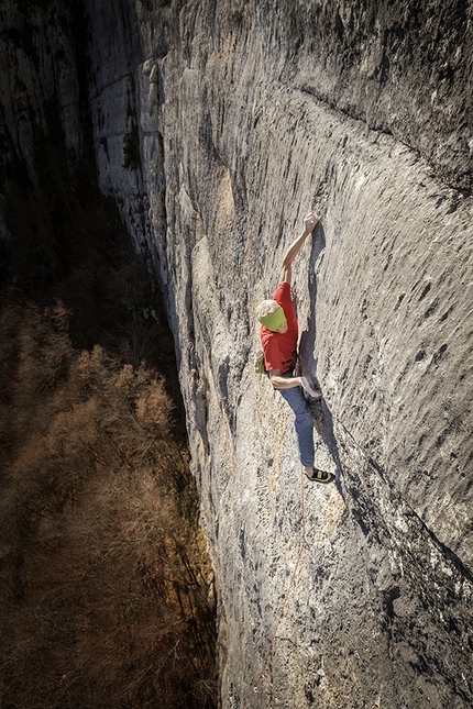 Manolo, Il Mattino dei Maghi, Totoga - Maurizio Manolo Zanolla in 2016 making the second ascent and first repeat of Il Mattino dei Maghi, the legendary route he first ascended at Totoga (Pale di San Martino, Dolomites) in 1981