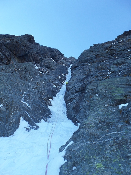 Hochbirghöhe, Vittorio Messini, Isidor Poppeller, Matthias Wurzer - During the first ascent of 'Mehr denn je Hintersee' (800m, M7+ WI6+, Vittorio Messini, Isidor Poppeller, Matthias Wurzer, 08/12/2016) Hochbirghöhe, High Tauern, Austria 