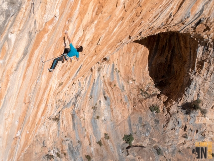 Leonidio, Greece, Twin Caves - Sachi Amma climbing Tufadango 8a+ at Twin Caves, Leonidio, Greece