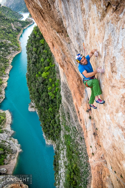 Chris Sharma, Mont - Rebei, Spain - Chris Sharma and Klemen Bečan attempting the Mont-Rebei project in Spain