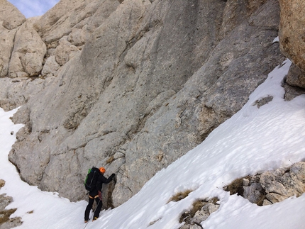 Primo sperone Ovest del Corno Piccolo (Gran Sasso) - Ultimo tiro di corda