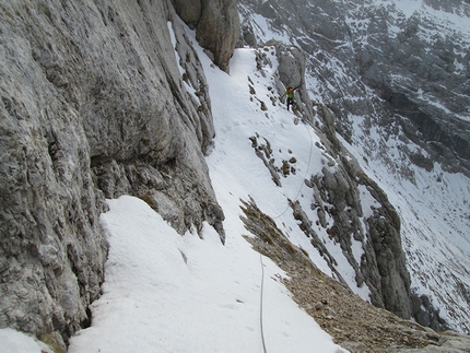 Primo sperone Ovest del Corno Piccolo (Gran Sasso) - Ultimo tiro di corda