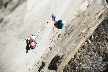 Yosemite, El Capitan, Jacopo Larcher, Barbara Zangerl - Jacopo Larcher and Barbara Zangerl making their free ascent of The Zodiac, El Capitan, Yosemite