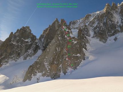 El Chico, Pyramide Du Tacul, Monte Bianco - Il tracciato di El Chico, Pyramide Du Tacul, Monte Bianco