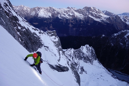 Piz Badile Cassin route climbed in winter by Luca Godenzi and Carlo Micheli