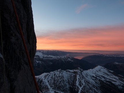 Eiger, Metanoia, Jeff Lowe, Thomas Huber, Stephan Siegrist, Roger Schaeli - Eiger Metanoia: la vista verso il lago Thun