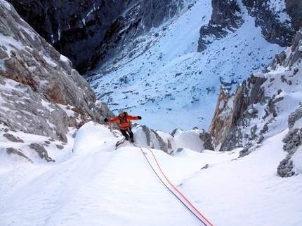 Škrlatica, Slovenia, Matej Arh, Klemen Gerbec  - Matej Arh and Klemen Gerbec on 18/12/2016 climbing Rdeča Megla up the North Face of Škrlatica (2740m), Slovenia