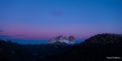 Sas del Pegorer, Gran Vernel, Marmolada, Dolomites, Philipp Angelo, Fabrizio della Rossa, Thomas Gianola - During the first ascent of All-in up the North Face of Sas del Pegorer, (Gran Vernel), Dolomites (Philipp Angelo, Fabrizio della Rossa, Thomas Gianola 09/01/2017)