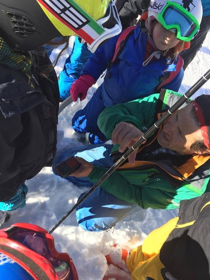 Progetto Icaro 2017 - Durante la prima tappa del Progetto Icaro il 29/12/2016 ad Alagna, per sensibilizzare i giovani sull’attività dello sci freeride fuori pista e sulla sicurezza in montagna.