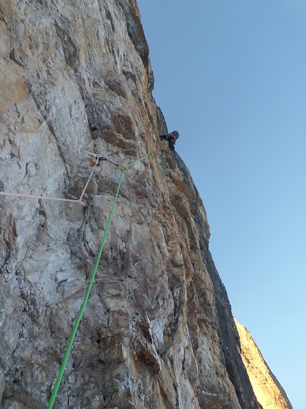 Drei Zinnen, Dolomites, Tre Cime di Lavaredo, winter trilogy, Simon Gietl, Vittorio Messini - Simon Gietl and Vittorio Messini on 31/12/2016 during the Winter Trilogy on the Tre Cime di Lavaredo, Dolomites