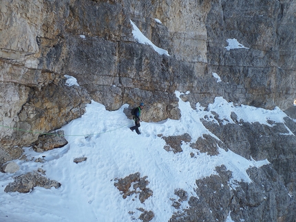 Tre Cime di Lavaredo, Dolomiti, trilogia invernale, Simon Gietl, Vittorio Messini - Simon Gietl e Vittorio Messini il 31/12/2016 durante la Trilogia invernale sulle Tre Cime di Lavaredo