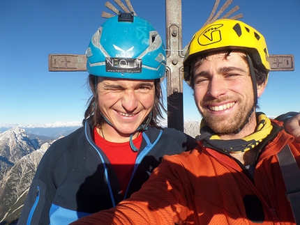 Tre Cime di Lavaredo, Dolomiti, trilogia invernale, Simon Gietl, Vittorio Messini - Simon Gietl e Vittorio Messini il 31/12/2016 durante la Trilogia invernale sulle Tre Cime di Lavaredo