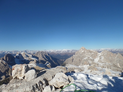 Drei Zinnen, Dolomites, Tre Cime di Lavaredo, winter trilogy, Simon Gietl, Vittorio Messini - Simon Gietl and Vittorio Messini on 31/12/2016 during the Winter Trilogy on the Tre Cime di Lavaredo, Dolomites