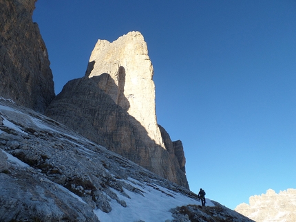 Drei Zinnen, Dolomites, Tre Cime di Lavaredo, winter trilogy, Simon Gietl, Vittorio Messini - Simon Gietl and Vittorio Messini on 31/12/2016 during the Winter Trilogy on the Tre Cime di Lavaredo, Dolomites