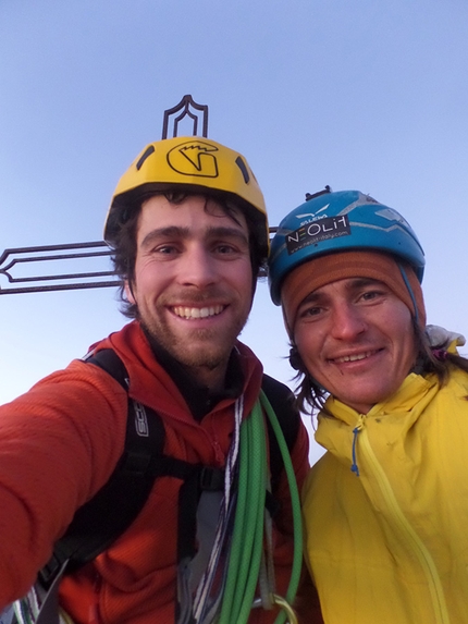 Drei Zinnen, Dolomites, Tre Cime di Lavaredo, winter trilogy, Simon Gietl, Vittorio Messini - Simon Gietl and Vittorio Messini on 31/12/2016 during the Winter Trilogy on the Tre Cime di Lavaredo, Dolomites