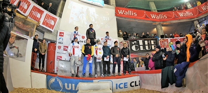 Ice Climbing World Cup 2017 - Male podium of the Ice Climbing World Cup 2017 in Saas Fee, Switzerland