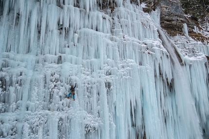 Peričnik, Slovenia, Triglav, Aleš Česen - Jonathan Merritt climbing the icefall Slap Peričnik in the Triglav National Park, Slovenia, January 2016