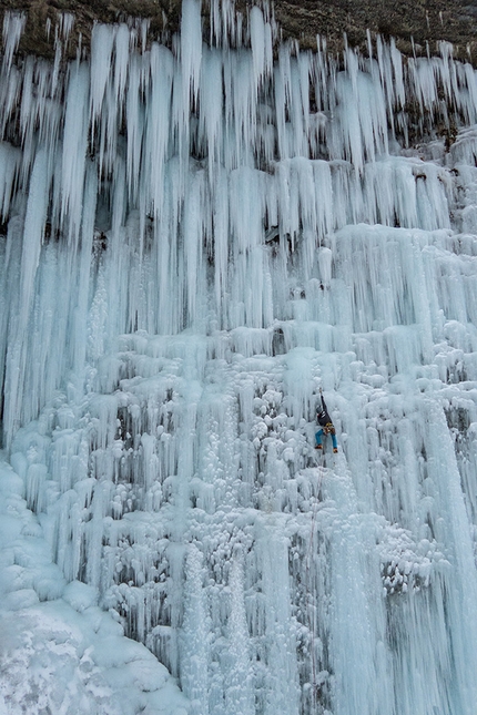 Peričnik, Slovenia, Triglav, Aleš Česen - Jonathan Merritt climbing the icefall Slap Peričnik in the Triglav National Park, Slovenia, January 2016