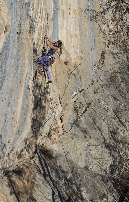 Corna Rossa di Bratto, Settore Solarium, Val Seriana - Climbing at the sector Solarium at the crag Corna Rossa above Bratto, Italy