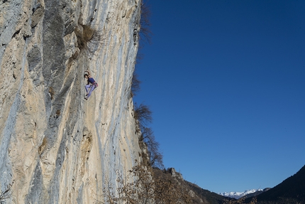 Corna Rossa di Bratto, Settore Solarium, Val Seriana - Climbing at the sector Solarium at the crag Corna Rossa above Bratto, Italy