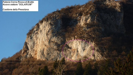 Corna Rossa di Bratto, Val Seriana - The crag Corna Rossa di Brattoand the new sector Solarium