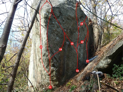 Giovanni Massari, Montecapretto, Val di Susa - Masso di Montecapretto: Il corpo principale