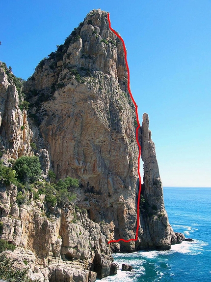 Pedra Longa, Baunei, Sardegna - Spigolo dell'Ospitalità, Pedra Longa: il tracciato della via