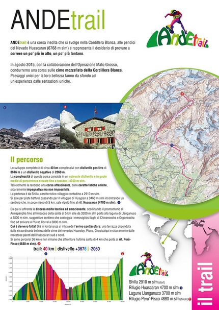 Ande trail, Cordillera Blanca, Perù, Sud America - Dall’ 8 al 14 agosto 2017 tra le più affascinati cime della Cordillera Blanca in Perù si svolgerà la terza edizione della gara di trail running Andetrail.
