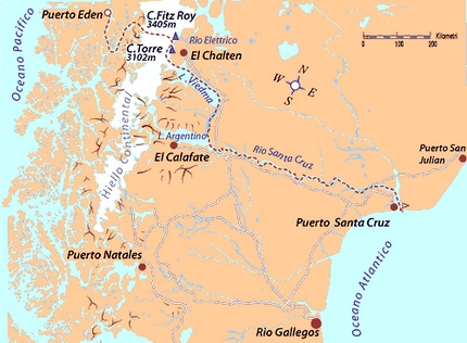 Patagonia by Water,  Marcello Cominetti, Lorenzo Nadali - Patagonia by Water, la mappa della traversata da Oceano ad Oceano