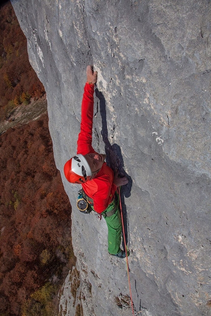 Via MammaSandra, Val Zemola, Dolomiti, Daniele Geremia, Nicolò Cadorin, Maurizio Fontana - Daniele Geremia su Via MammaSandra, Val Zemola, Dolomiti, aperta insieme e Nicolò Cadorin e Maurizio Fontana