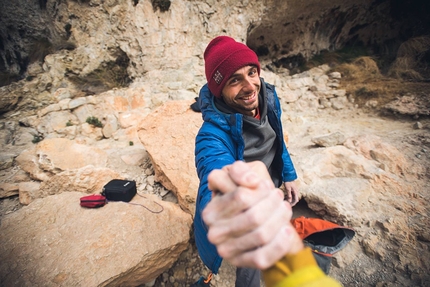 Jacopo Larcher, La Rambla, Siurana, Spain - Jacopo Larcher after having climbed La Rambla 9a+ at Siurana in Spain